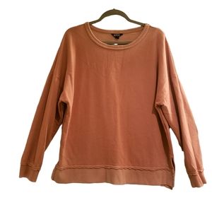 Buffalo David Bitton soft pink/peach lounge womens sweater crew neck size L